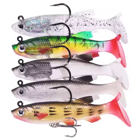 Silicone lures for fishing – 5 pieces